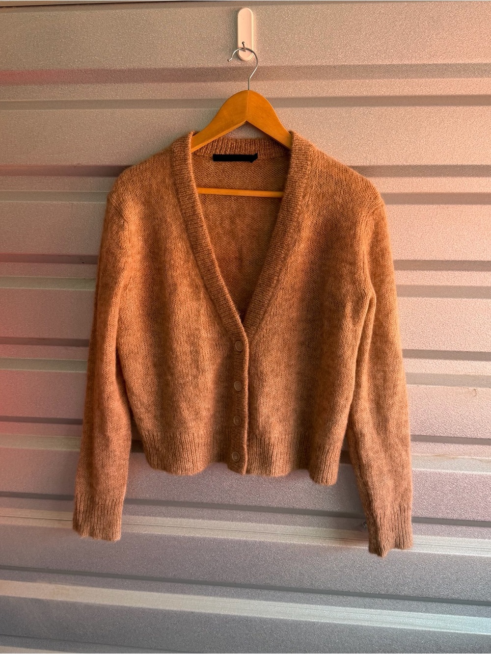 Jenni Kayne Almond Boyfriend Cardigan Alpaca Wool Blend